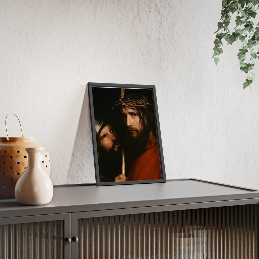 Framed Religious Art Poster — Jesus with Crown of Thorns Wall Print