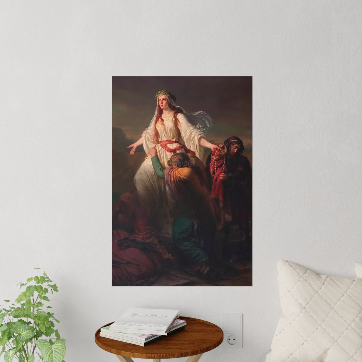 Religious Art Wall Decal — Classic Madonna & Worshippers Painting