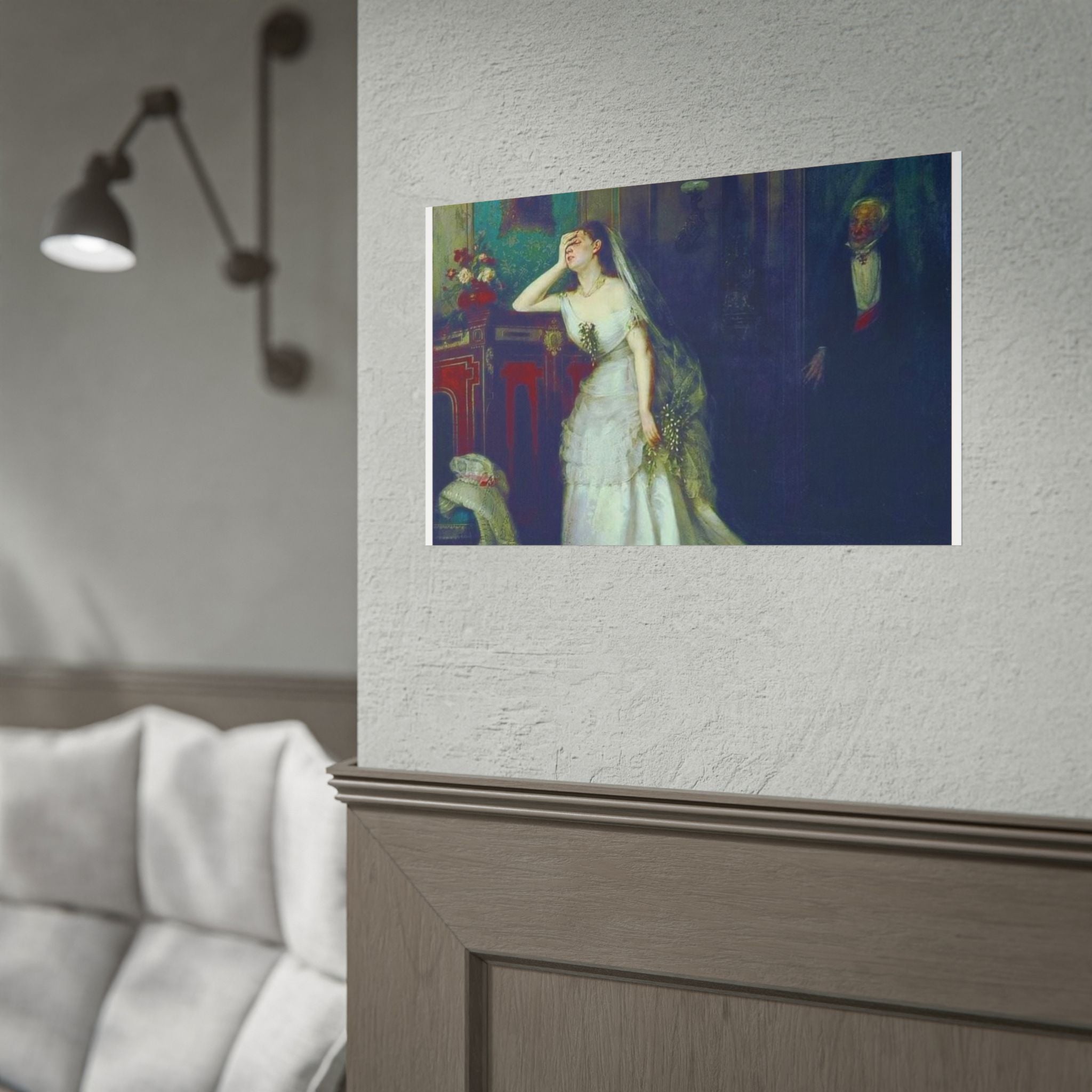 Victorian Bridal Painting Poster — Romantic 19th-Century Wedding Scene Wall Art (Rolled)