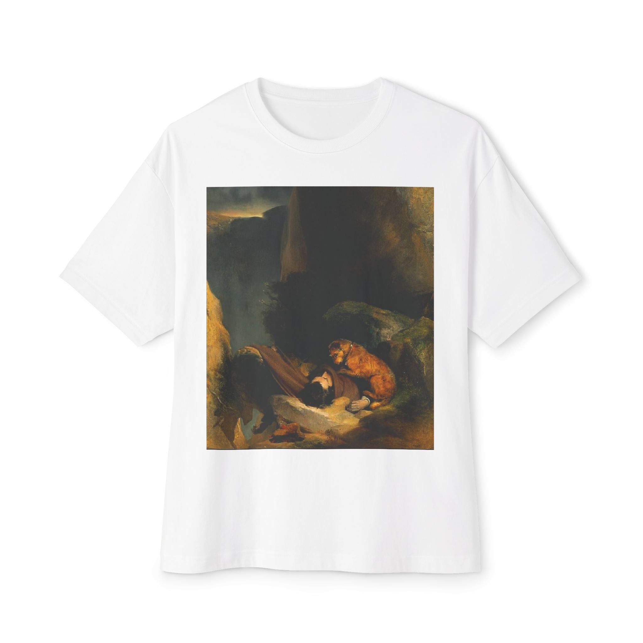 Boxy Tee with Classical Painting Print — Romantic Baroque Art T-Shirt