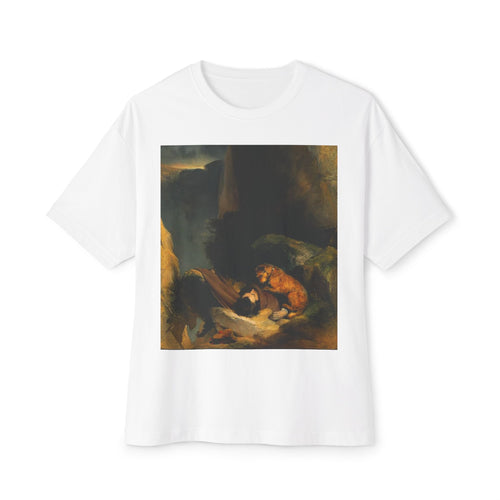 Boxy Tee with Classical Painting Print — Romantic Baroque Art T-Shirt