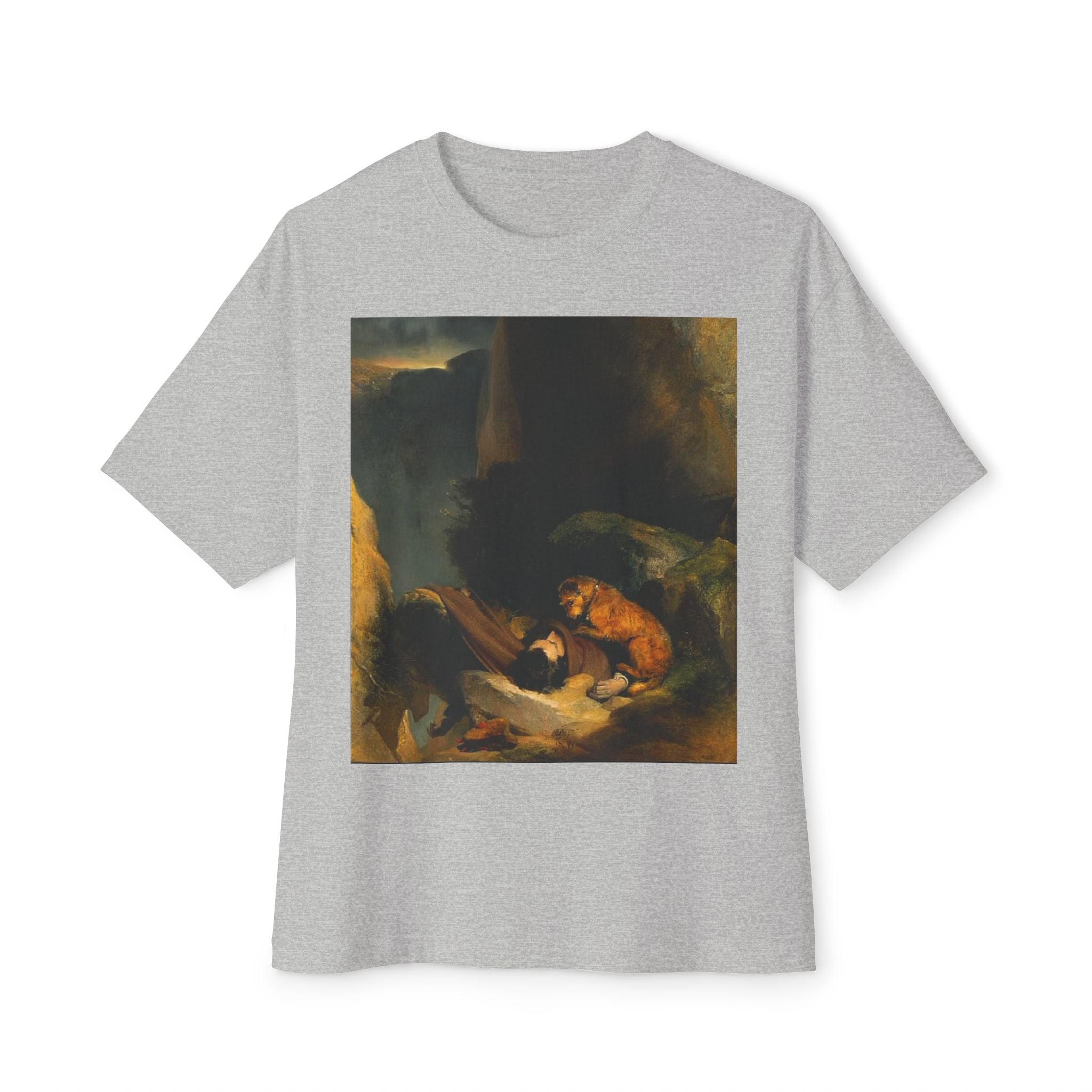 Boxy Tee with Classical Painting Print — Romantic Baroque Art T-Shirt