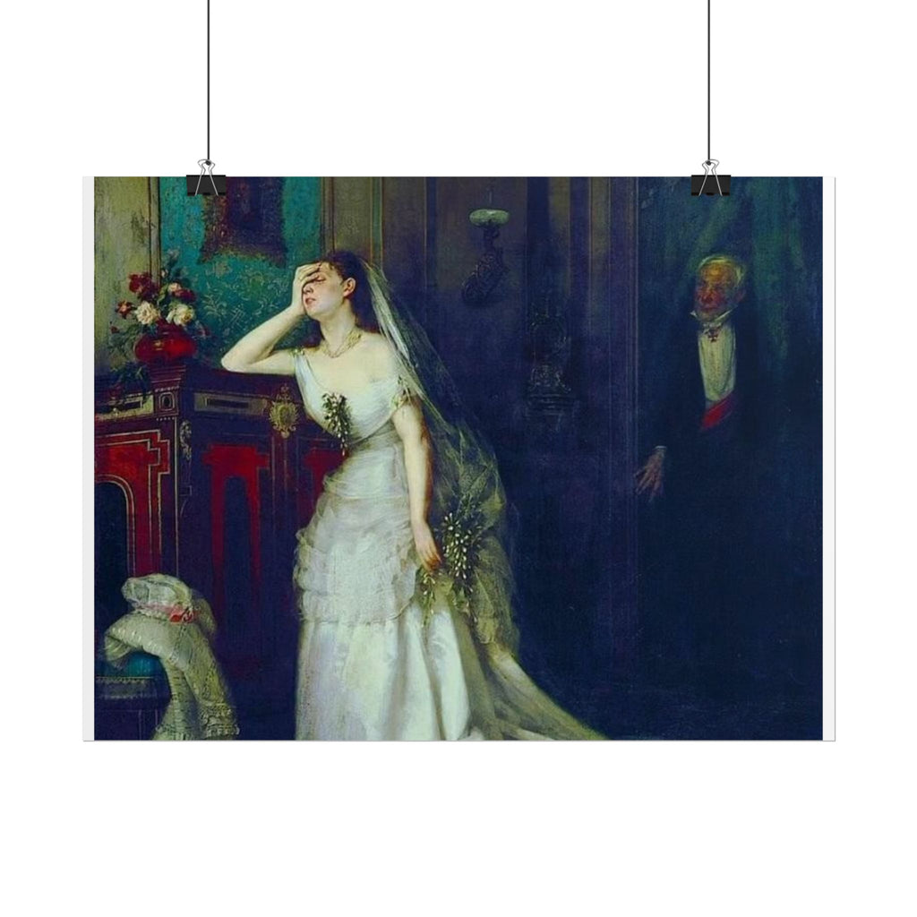 Victorian Bridal Painting Poster — Romantic 19th-Century Wedding Scene Wall Art (Rolled)