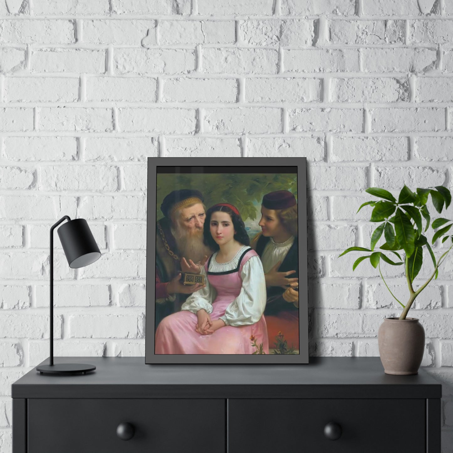 Framed Romantic Vintage Portrait Poster — Classical Oil Painting Wall Art