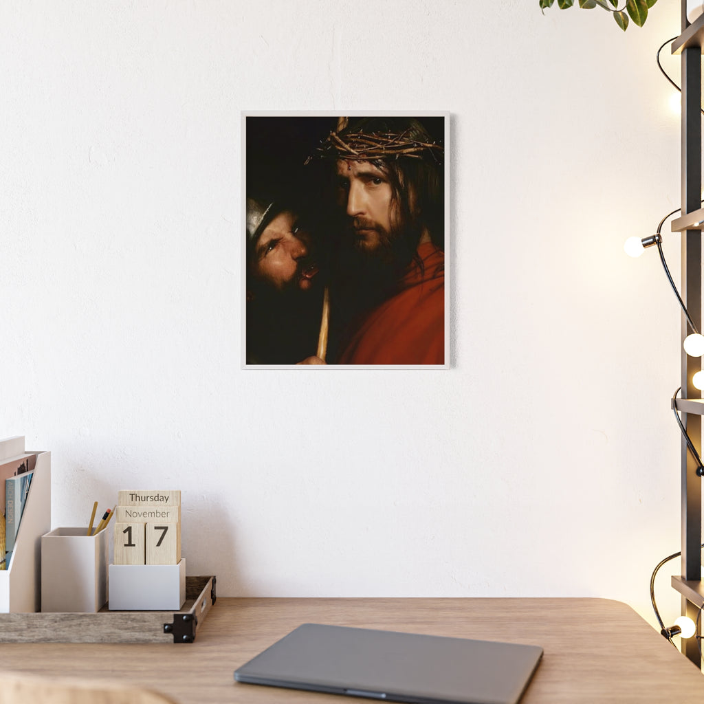 Framed Religious Art Poster — Jesus with Crown of Thorns Wall Print
