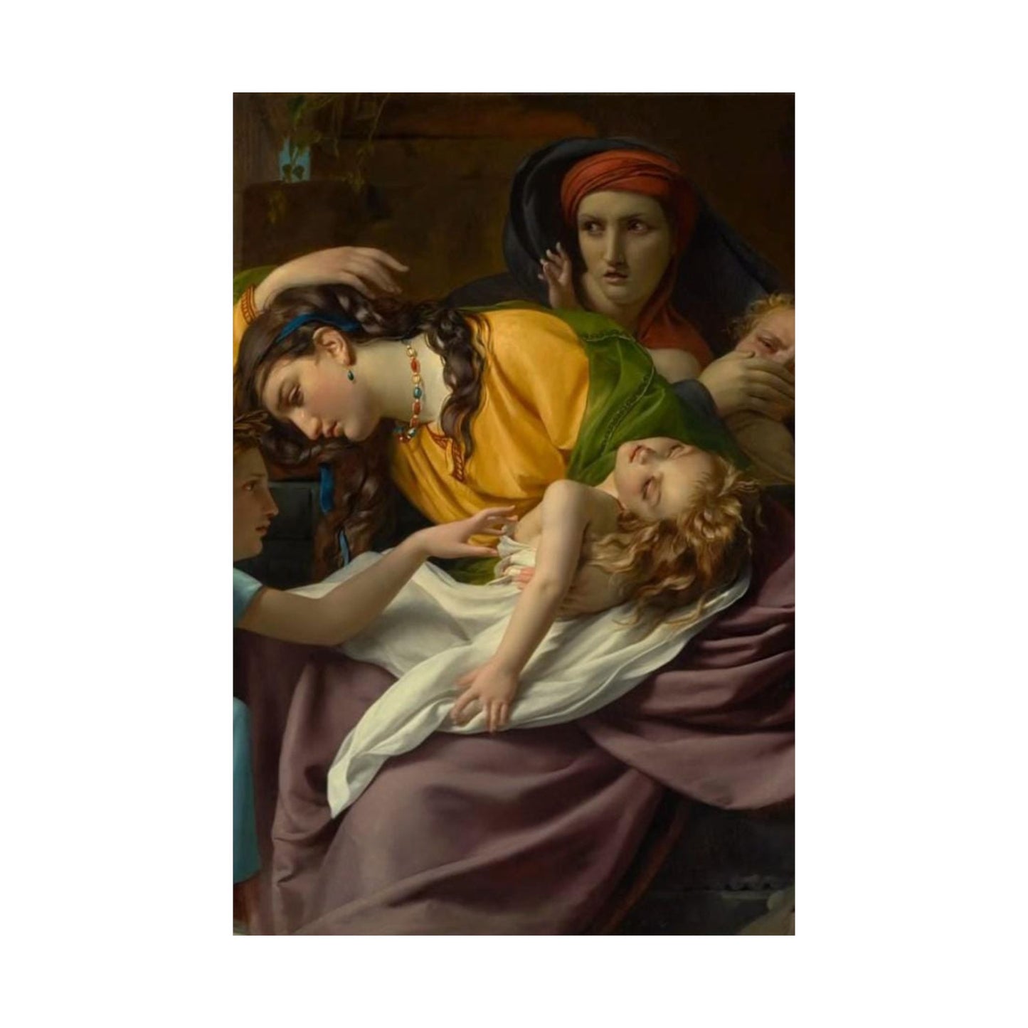 Classical Art Satin Poster – Mother and Child Neoclassical Print (300gsm)