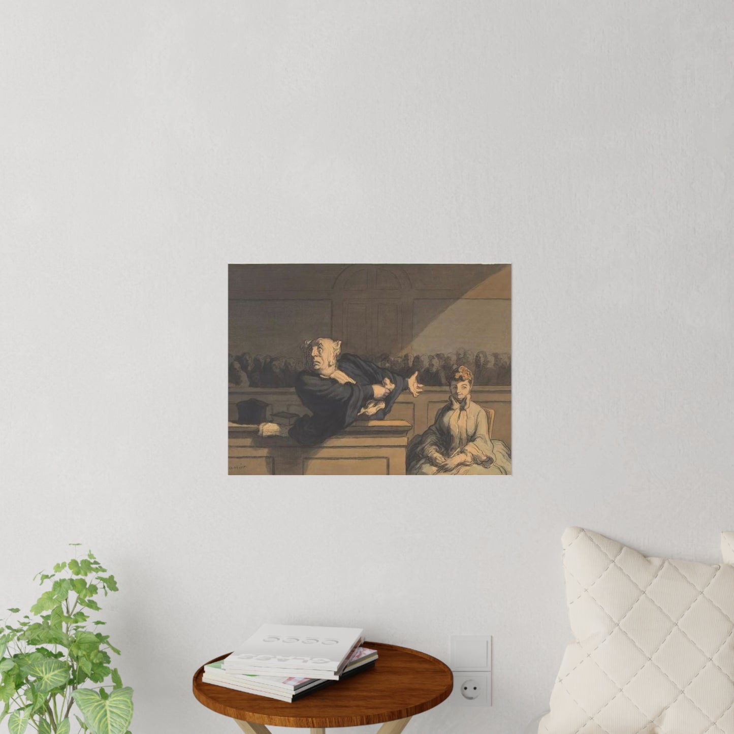 Courtroom Drama Wall Decal — Vintage Legal Art Print