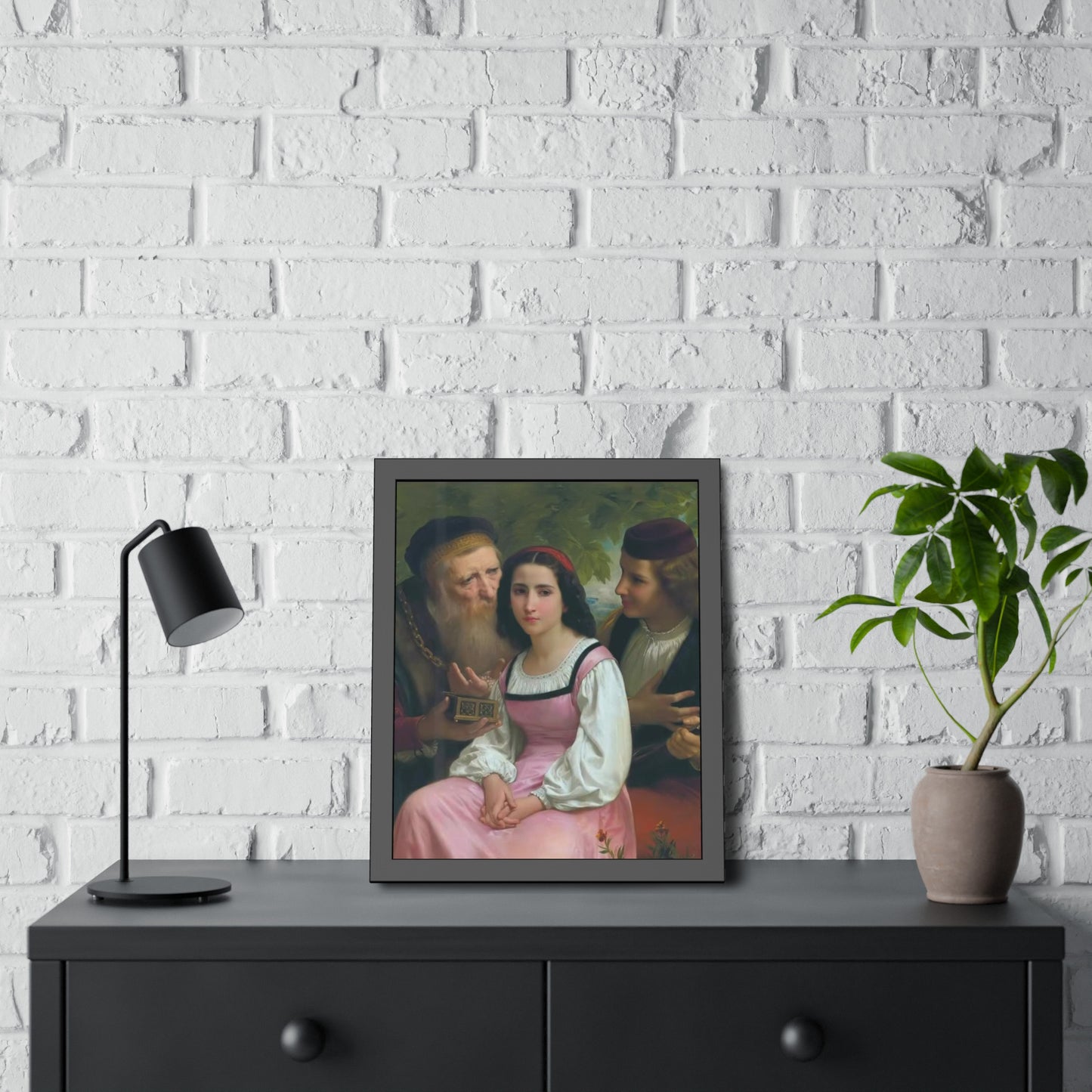 Framed Romantic Vintage Portrait Poster — Classical Oil Painting Wall Art