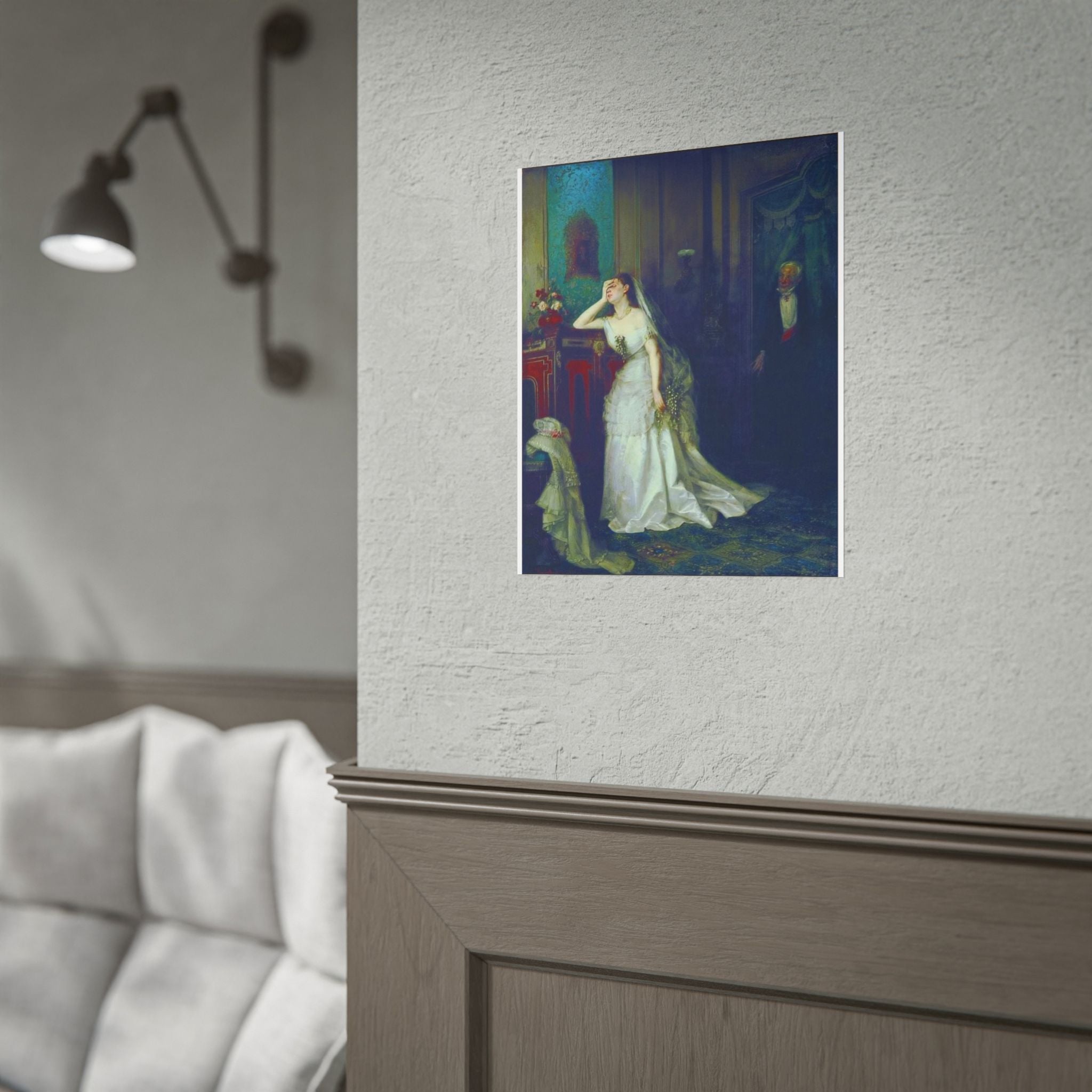 Victorian Bridal Painting Poster — Romantic 19th-Century Wedding Scene Wall Art (Rolled)