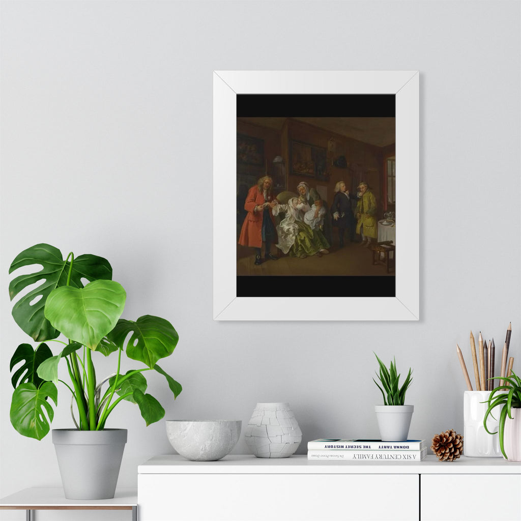 Framed Poster – Vintage 18th-Century Interior Scene Art Print