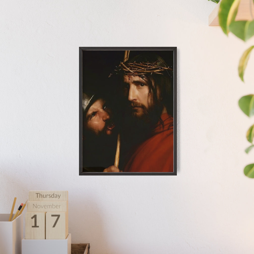 Framed Religious Art Poster — Jesus with Crown of Thorns Wall Print
