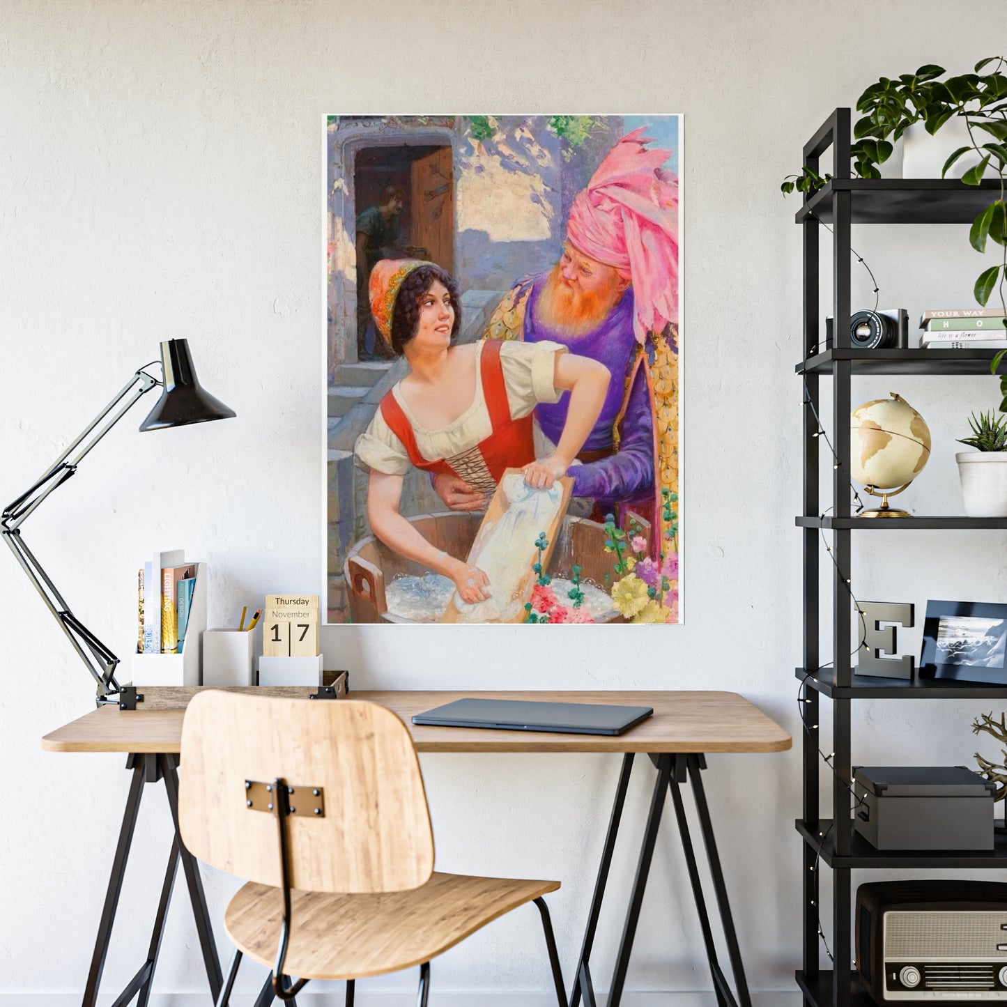 Vintage Romantic Art Poster — Classic Oil Painting Wall Print