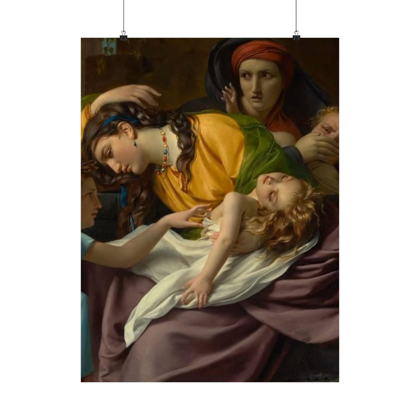 Classical Art Satin Poster – Mother and Child Neoclassical Print (300gsm)