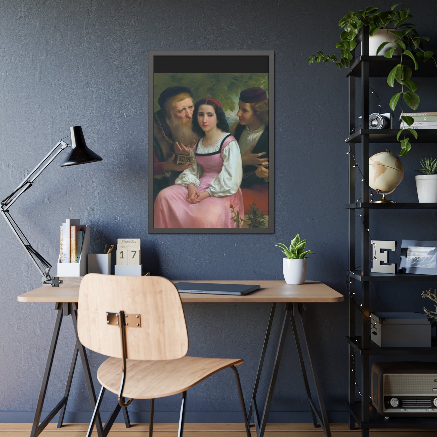 Framed Romantic Vintage Portrait Poster — Classical Oil Painting Wall Art