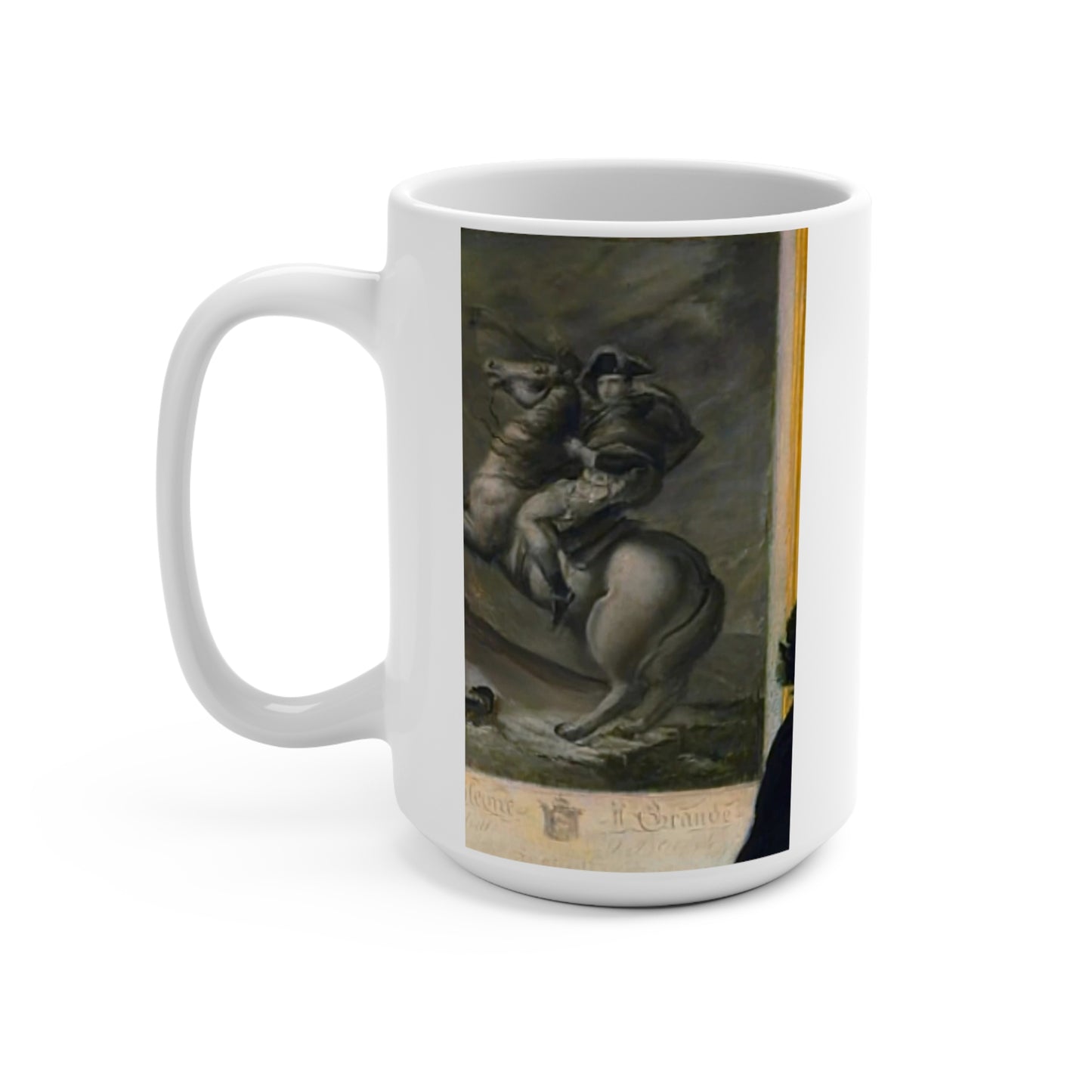 15oz Ceramic Mug — Classic Horse Rider Painting Coffee Cup