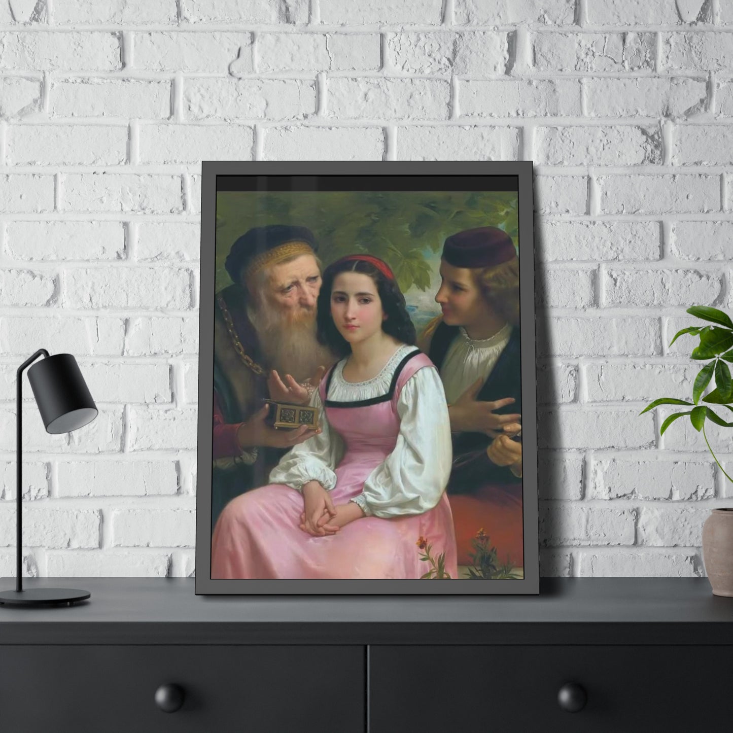 Framed Romantic Vintage Portrait Poster — Classical Oil Painting Wall Art