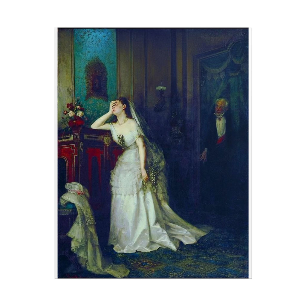 Victorian Bridal Painting Poster — Romantic 19th-Century Wedding Scene Wall Art (Rolled)