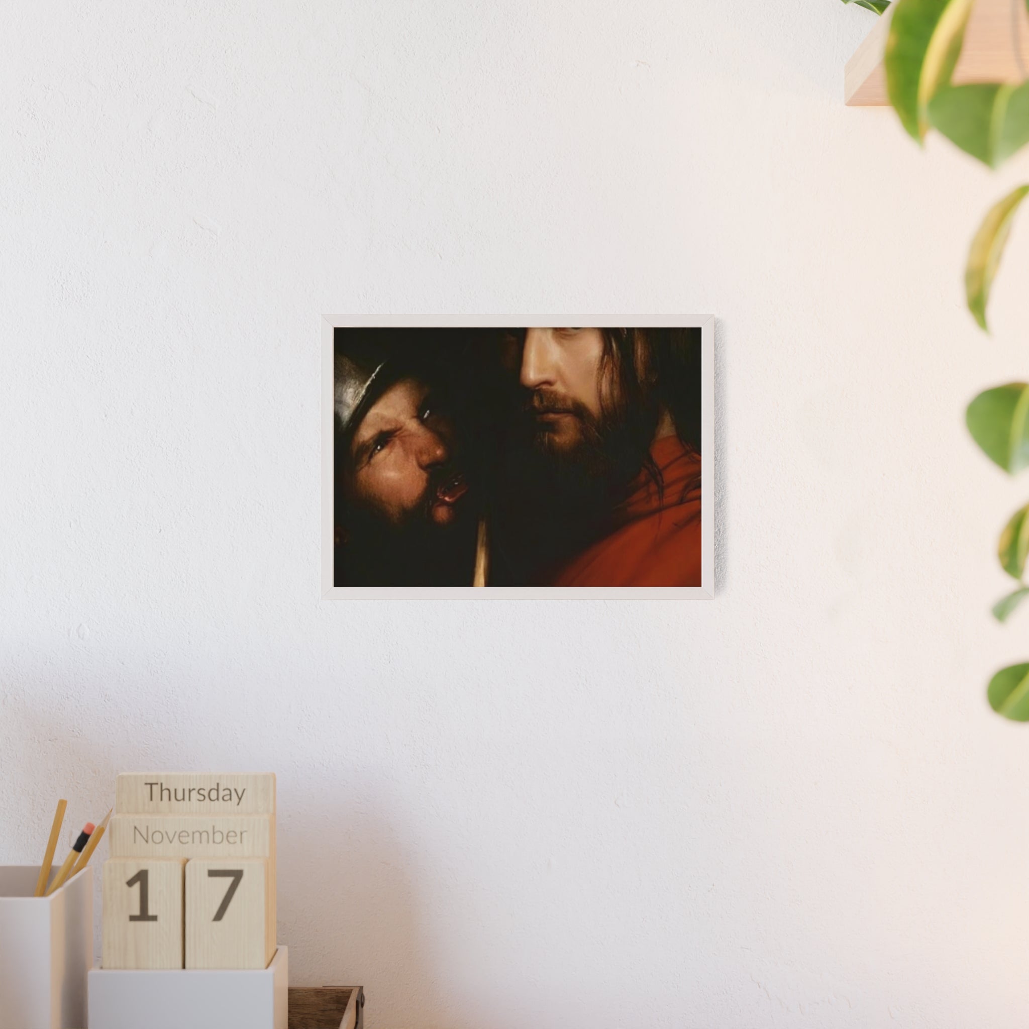 Framed Religious Art Poster — Jesus with Crown of Thorns Wall Print