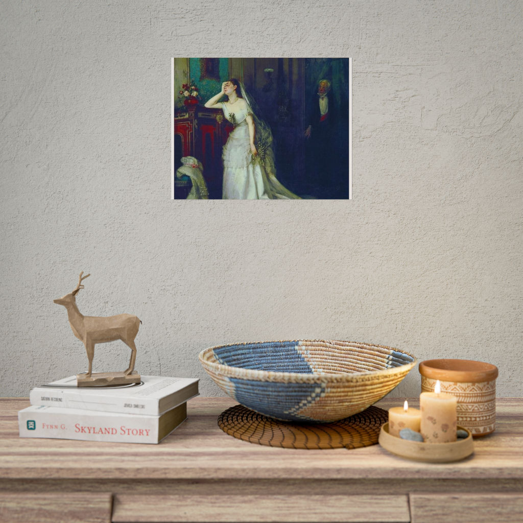 Victorian Bridal Painting Poster — Romantic 19th-Century Wedding Scene Wall Art (Rolled)